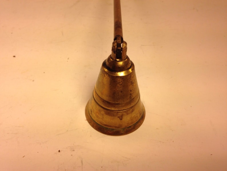 Used Vintage Brass Candle Snuffer with Turned Wood Handle Etsy