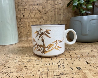 Doverstone Bamboo Pattern Cups. Yellow and Brown. 1970s Vintage.