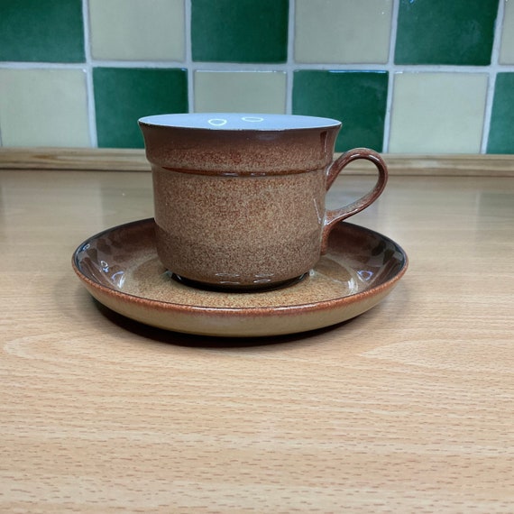 Denby Provençe Large Cup and Saucer Sets. 1980s Vintage.