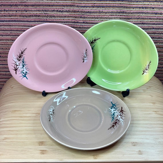 Vintage 1950s James Kent Old Foley ‘Oregon Pine’ Replacement Soup Saucers / Retro Tableware / 50s Home Decor Accessory / Spare Crockery