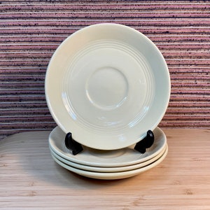Vintage Yellow Saucer Set - Wood&#39;s Ware Jasmine 1940s/50s - Set of 4 - Retro Kitchen Decor