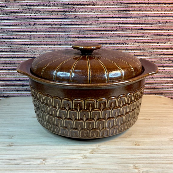 Vintage 1960s Wedgwood ‘Penine’ Casserole Dish / Oven Dish / Retro Kitchenware / Mid Century Cookware / Oven To Table / Brown Glaze