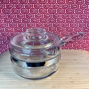 Vintage 1960s / 70s Pyrex Flameware 2 Pint Clear Glass Pan 6212 / Retro  Cookware and Kitchenware / Made in USA / 60s Home Decor / Saucepan 