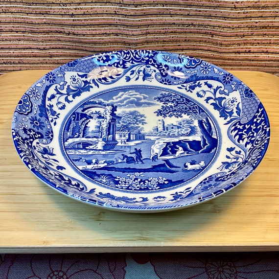 Spode Italian Blue 22 cm Pasta Bowl / 1970 - 2005 / Blue and White / Traditional / Replacement Tableware / Collectable / Gift Idea