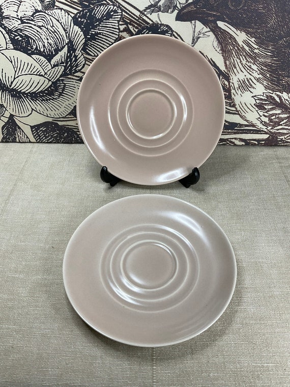 Branksome ‘Graceline’ 13.5 cm Saucers. Dusky Pink. 1950s Vintage.