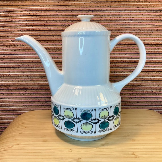Broadhurst Sandstone Kathie Winkle ‘Tarragona’ Coffee Pot. 1960s/70s Vintage / Retro Drinkware / 60s Home Decor Accessory / Riviera Shape