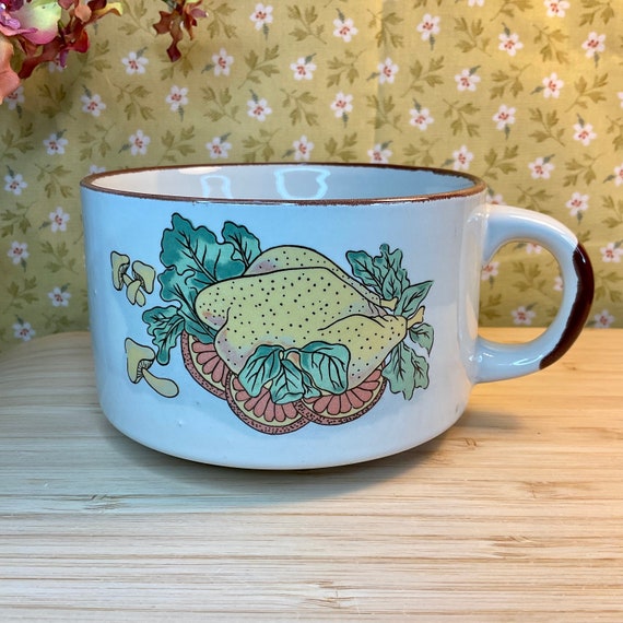 Vintage 1970s Shell Garages Promotional Chicken Soup Bowl / Retro Tableware / 70s Home Decor Accessory/ Soup Mug / Collectable / Gift