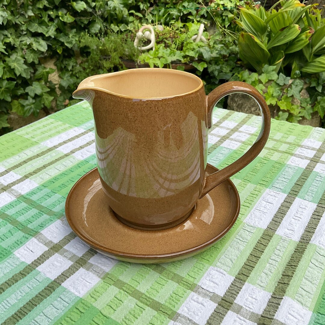 Denby pampas Jug and Saucer Set. 1980s Vintage. Etsy
