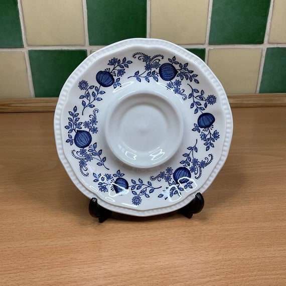 Kensington Staffordshire Ironstone Coventry Blue Saucers. 1950s/60s Vintage.