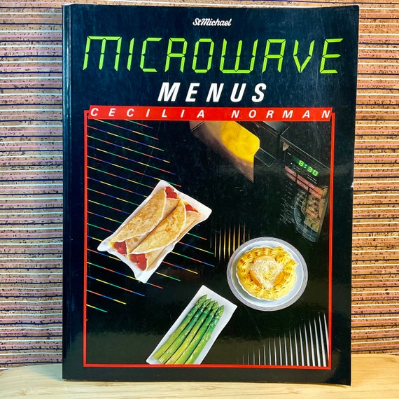 Vintage 1985 St. Michael ‘Microwave Menus’ / Large Illustrated Paperback  / Retro Cooking Techniques & Recipe Book / 1980s Style Dining