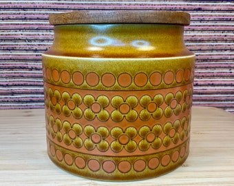 Vintage jaren 1970 Hornsea 'Saffron' Kleine opslagcontainer / Jar / Keukenorganisatie / Home Decor Accessoire / Jaren '70 Retro Stijl / Vervanging