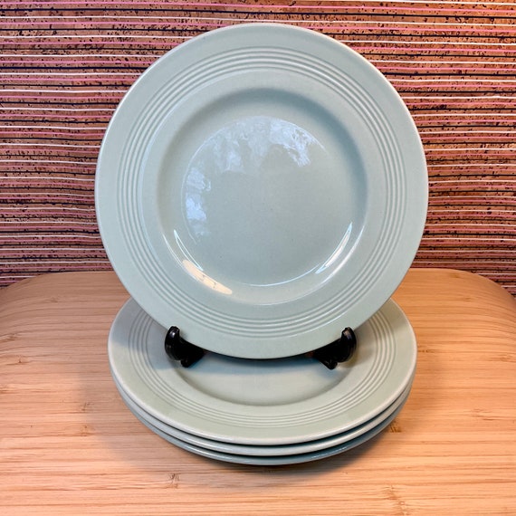 Bundle of 4 Woods Ware Beryl Green 1940s/50s 17cm Side Tea Plates / Vintage Crockery / Wartime Ceramics / Kitchen / Tableware / Utility Ware