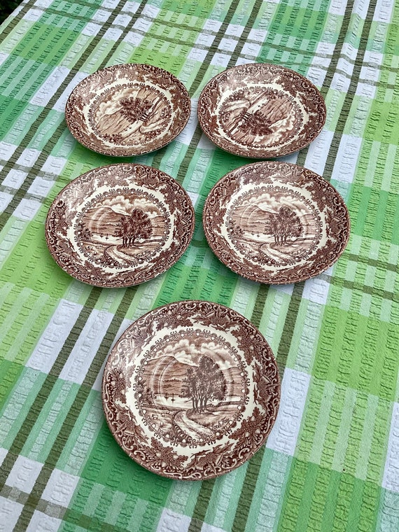 English Ironstone Tableware’Loch Tay’Saucers. 1970s Vintage.