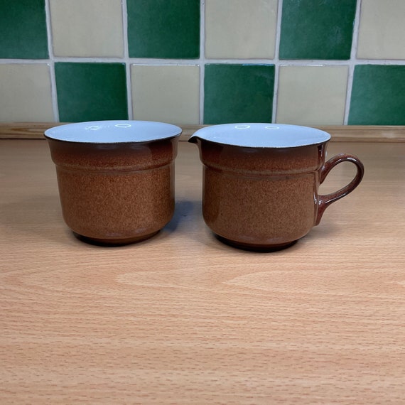 Denby Provençe Milk Jug and Sugar Bowl. 1980s Vintage. Available Separately.