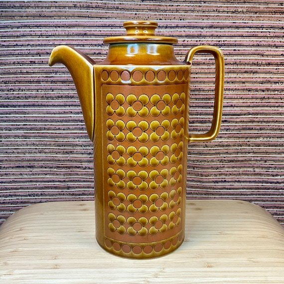 Vintage 1974 Hornsea ‘Saffron’ Coffee Pot / 70s Home Decor Accessory / Retro Kitchen Crockery & Tableware / Collectable / Ochre Terracotta
