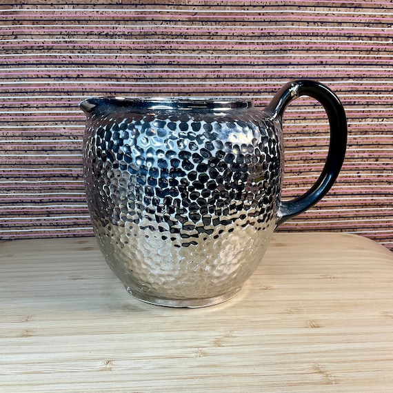 Vintage 1960s Arthur Wood ‘Olde Pewter’ Ceramic Jug / Hammered Finish / Mid Century / Home Decor Accessory / Vase / Retro Decorative Item