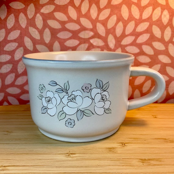 Vintage 1980s Hearthside Garlande ‘Fleur de Lune’ Soup Mug Bowls / Retro Tableware / 70s  80s Home Decor Accessory / Large Cup / Crockery