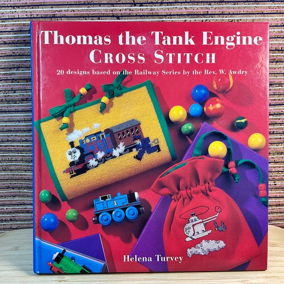 Vintage 1995 ‘Thomas The Tank Engine Cross Stitch’ Book by Helena Turvey / Large Hardback / Handicraft / Projects and Patterns / Needlecraft