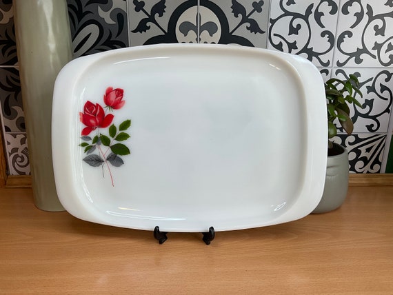 Pyrex June Rose Serving Platter. 1960s Vintage.