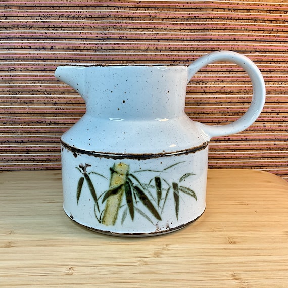 Vintage 1970s Midwinter Stonehenge ‘Rangoon’ 1.5 Pint Custard Jug / Retro Tableware / 70s Kitchenware / Home Decor Accessory / Vase / Bamboo