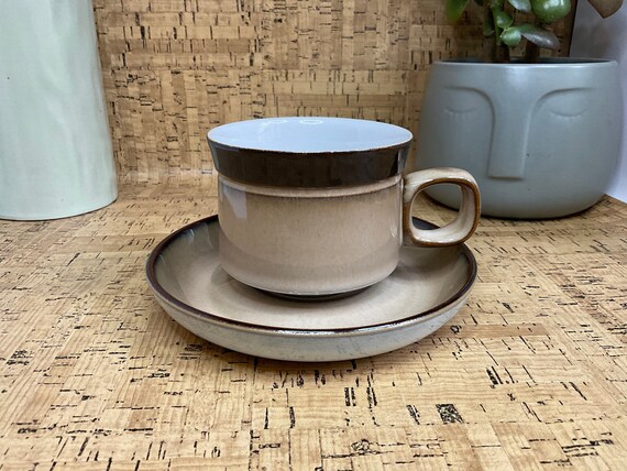 Denby Country Cuisine Cup and Saucer Sets. 1980s Vintage.