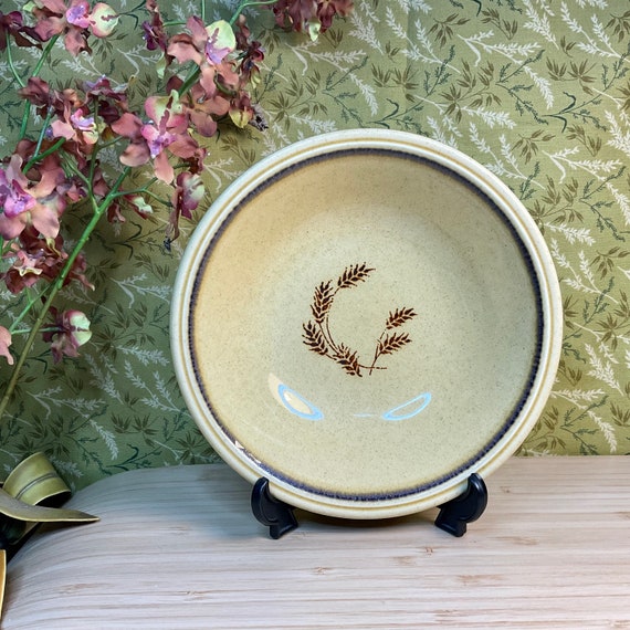 Vintge 1970s Biltons Yellow Ochre & Brown Wheat Pattern Bowls / Retro Tableware / 70s Home Decor Accessory / Rustic Country Cottage Style