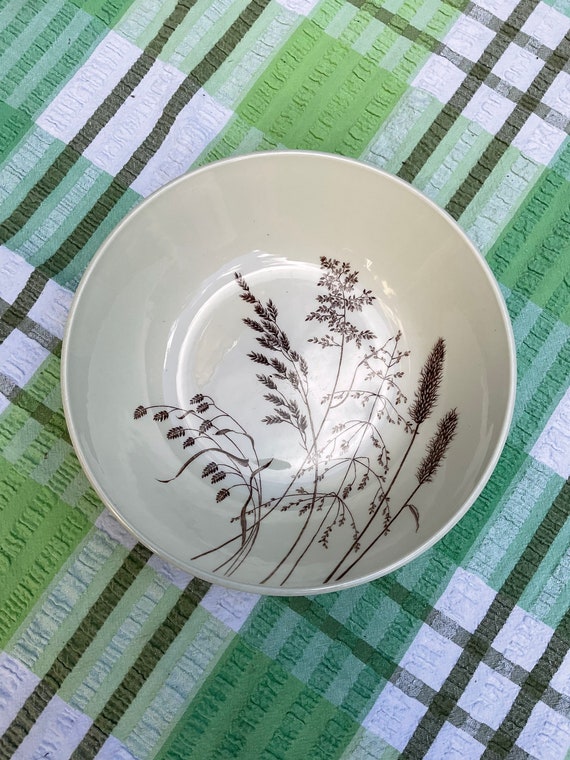 J and G Meakin ‘Windswept’ Soup Bowl / 1970s Vintage / Retro Tableware & Kitchen Crockery / Home Decor Accessory / Brown Grass Pattern