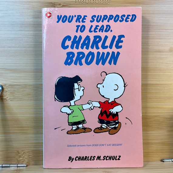 Vintage 1989 Peanuts ‘You’re Supposed To Lead Charlie Brown’ by Charles M. Schulz / No. 80 / Snoopy / Cartoon Strip / Collectable Series