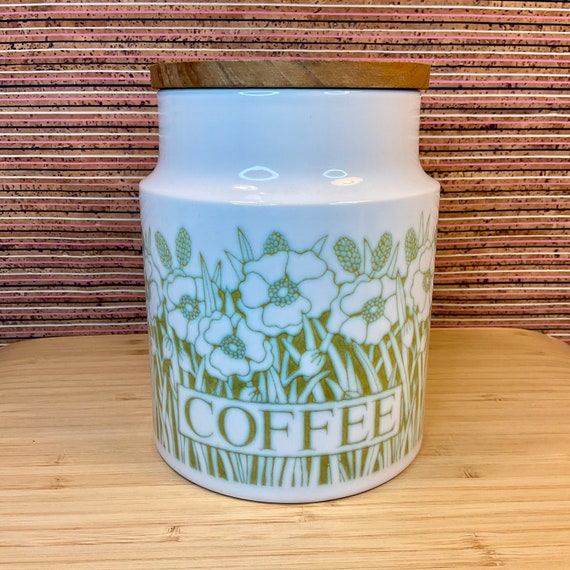 Vintage 1970s 80s Hornsea ‘Fleur’ Coffee Storage Jar / Retro Kitchenware / 70s Home Decor / Accessory / Canister / Container / Vintage Gift