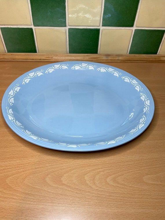 Grindley Azure Leaf Medium Oval Serving Platter. 1950s Vintage.