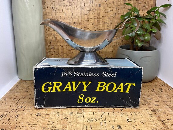 Stainless Steel Gravy Boat/Sauce Boat. Boxed. 1960/70s Vintage.