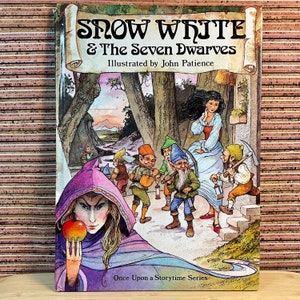Whimsical Reimagining of Snow White de John Patience - Livre à couverture rigide édition 1988 pour les fans de contes de fées - Revisitez vos souvenirs d'enfance !