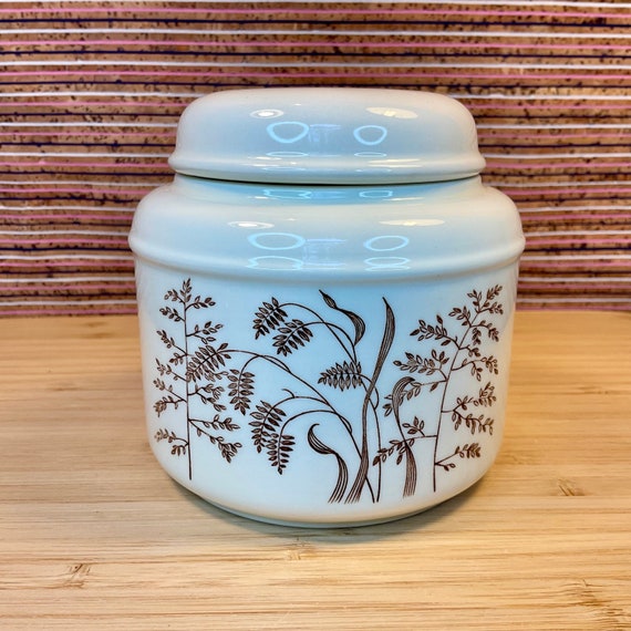 J and G Meakin ‘Windswept’ Lidded Sugar Bowl / Storage Pot Jar / 1970s Vintage / Retro Tableware & Kitchen Crockery / Home Decor Accessory