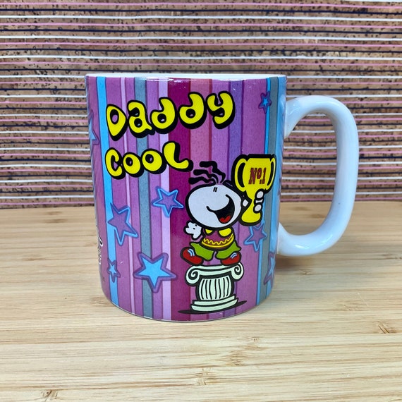 Vintage 2003 Bubblegum ‘Daddy Cool’ Poem Mug / Retro Cartoon Cup / Carlton Cards / Gift Mug / Red Green Purple / Birthday / Fathers Day