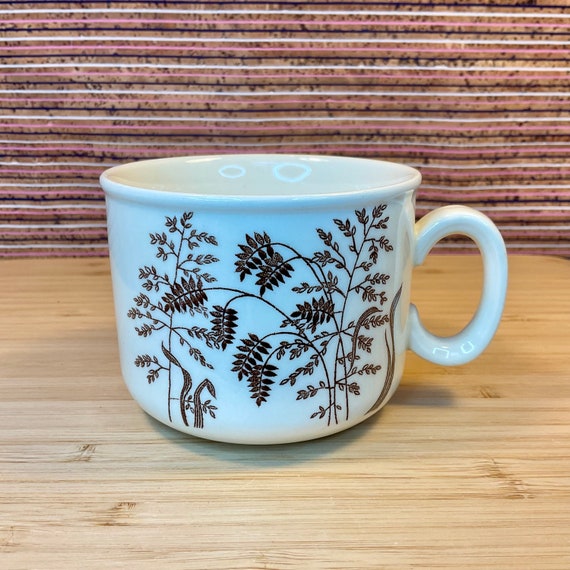 J and G Meakin ‘Windswept’ Cup / 1970s Vintage / Retro Tableware & Kitchen Crockery / Home Decor Accessory / Brown Grass Pattern
