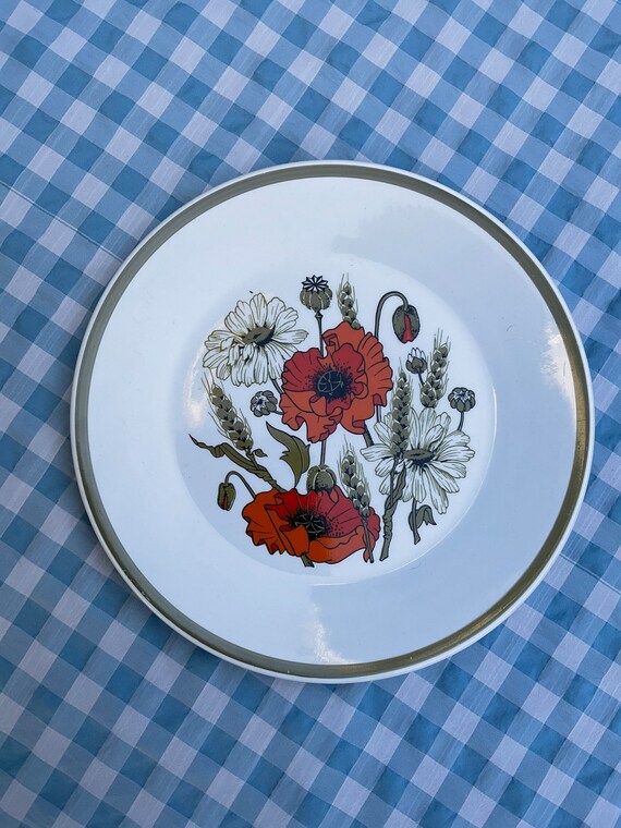 J & G Meakin ‘Poppy’ Side Plates. 1970s Vintage.