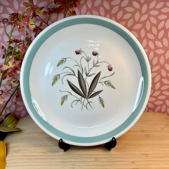 Vintage Alfred Meakin / Crown Goldendale ‘Hedgerow’ 22.5 cm Plates / 1960s - 1980s /Retro Tableware / 60s Home Decor / Pink & Mint Green