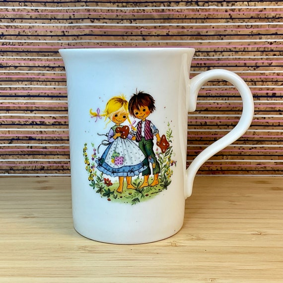 Vintage 1970s Gisela Gottshlich Hansel and Gretel Fairy Tale China Mug / Retro Tableware / Collectable Gift Mug / Cinderella / Puss In Boots
