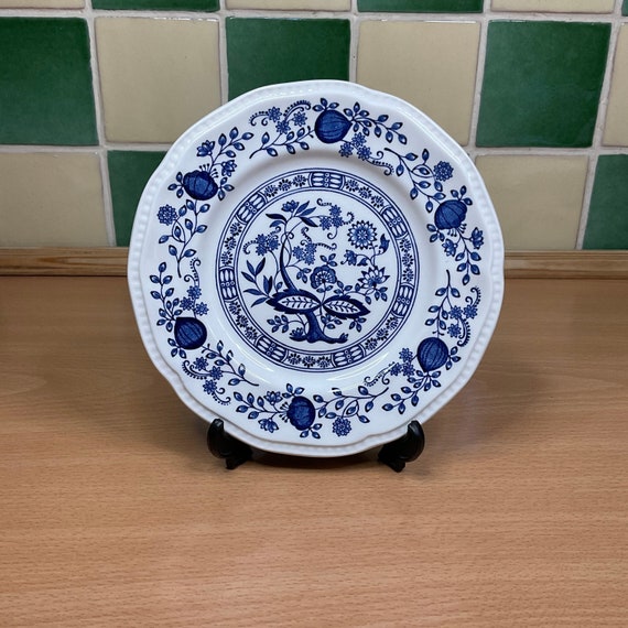 Kensington Staffordshire Ironstone Coventry Blue Side Plates. 1950s/60s Vintage.