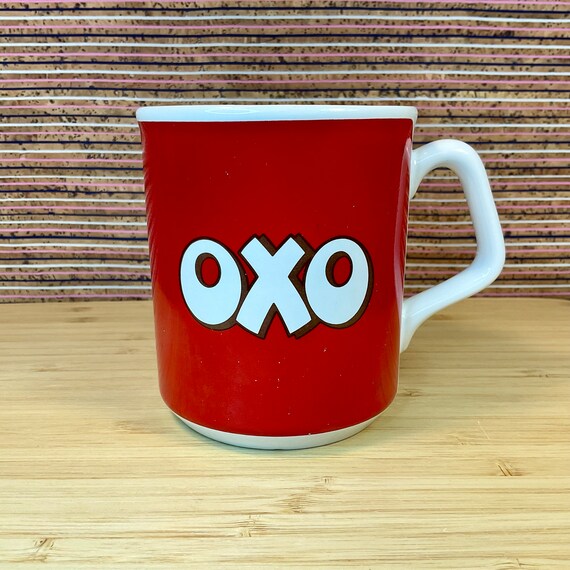 Vintage Red OXO Mug / Collectable / Retro Advertising / Logo / Tea or Coffee Cup / Gift Idea