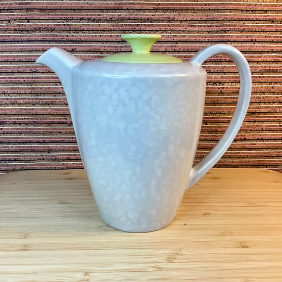 Vintage 1950s - 60s Poole Twintone Lime Yellow and Seagull Hot Water Pot / Small Coffee Pot / Retro Tableware & Replacement Kitchen Crockery