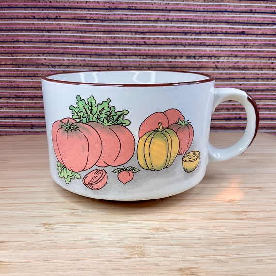 Vintage 1970s Shell Garages Promotional Pumpkin Soup Bowl / Retro Tableware / 70s Home Decor Accessory/ Soup Mug / Collectable / Gift