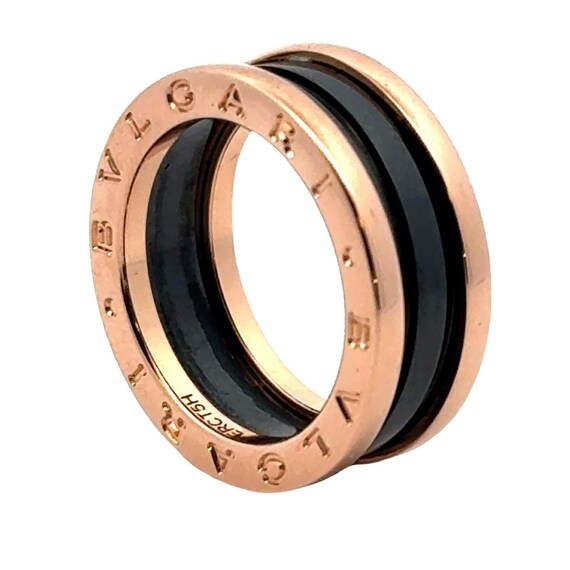 Bvlgari 18 Karat Rose Gold & Ceramic B-Zero Ring … - image 7