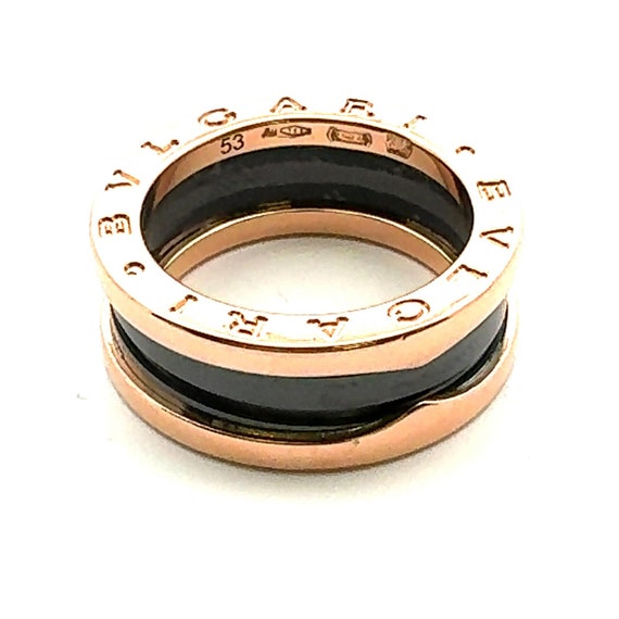Bvlgari 18 Karat Rose Gold & Ceramic B-Zero Ring … - image 9
