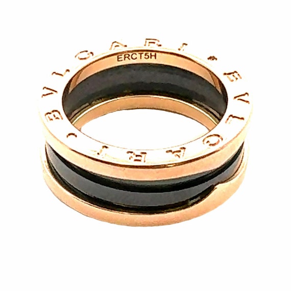 Bvlgari 18 Karat Rose Gold & Ceramic B-Zero Ring … - image 5