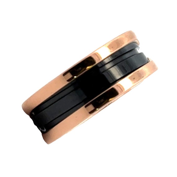 Bvlgari 18 Karat Rose Gold & Ceramic B-Zero Ring … - image 3