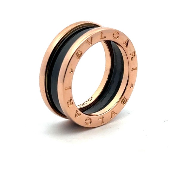 Bvlgari 18 Karat Rose Gold & Ceramic B-Zero Ring … - image 1