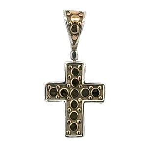 Tiny Byzantine cross in 18K Gold and Sterling Silver - Gerochristo Jewelry
