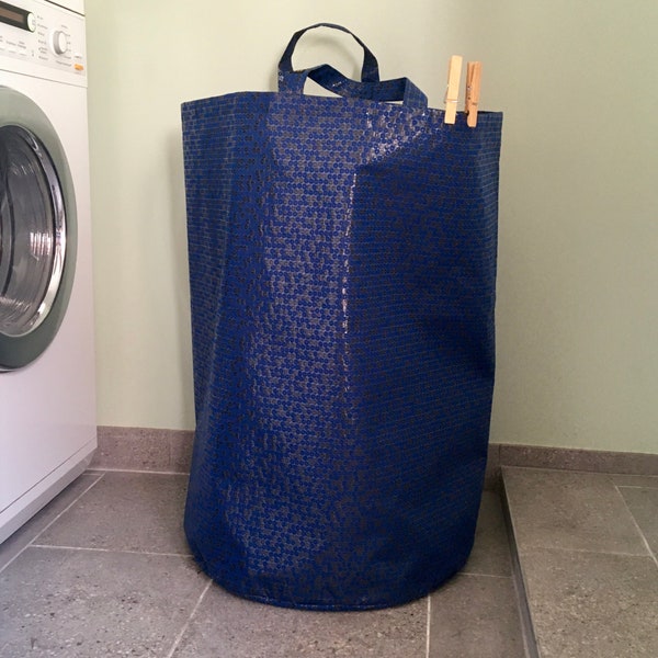 Grand sac à linge pliable, Panier à linge en tissu avec poignets, décor salle de bain