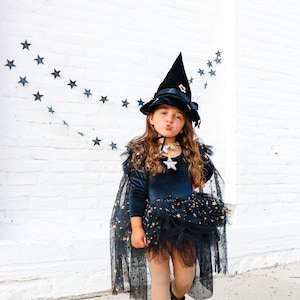 Kids black witch costume/whimsical witch/witch costume/kids halloween costume/girls witch costume/baby halloween costume/soft witch costume